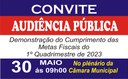 CONVITE PARA AUDIÊNCIA PÚBLICA Referente ao 1º Quadrimestre de 2023