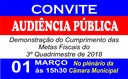 CONVITE PARA AUDIÊNCIA PÚBLICA Referente ao 3º Quadrimestre de 2018