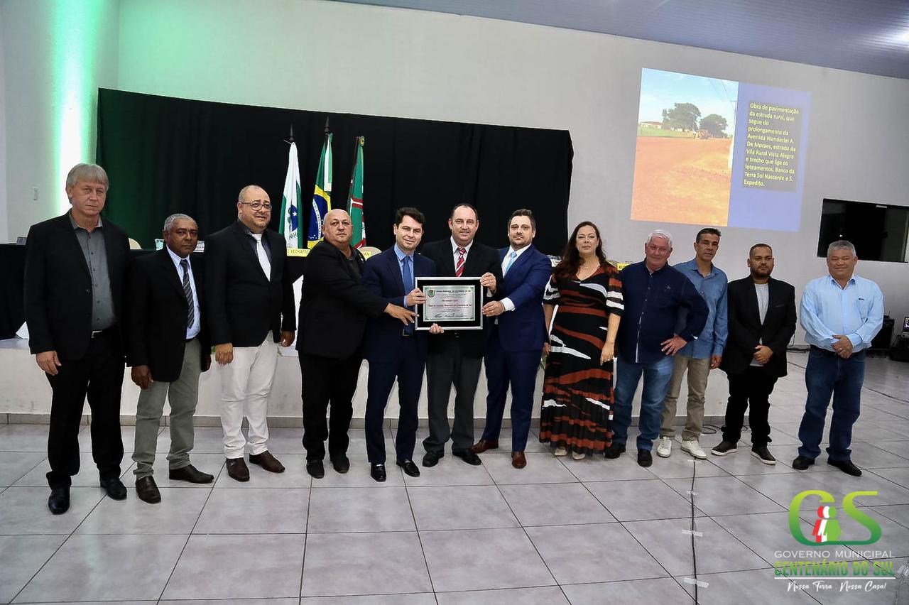 Deputado Alexandre Curi recebe o Título de Cidadão Honorário de Centenário do Sul