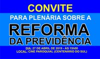 PLENÁRIA SOBRE A REFORMA DA PREVIDÊNCIA